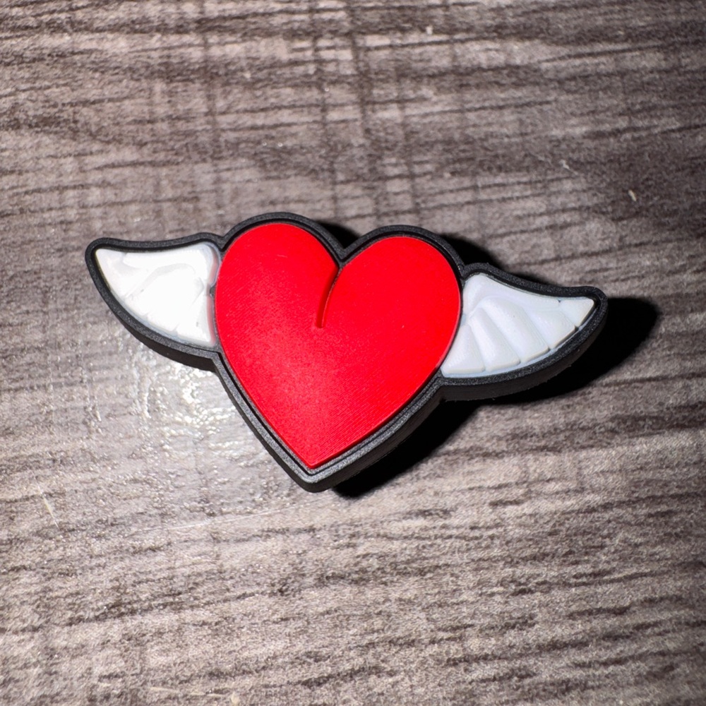 Red Heart with Wings CROCS Jibbitz Shoe Charm 5/$20